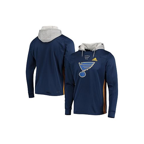 Adidas Mens Navy St. Louis Blues Skate Lace Aeroready Pullover Hoodie