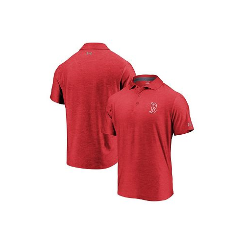 Under Armour Mens Red Boston Red Sox Playoff Outline Left Chest Performance Polo