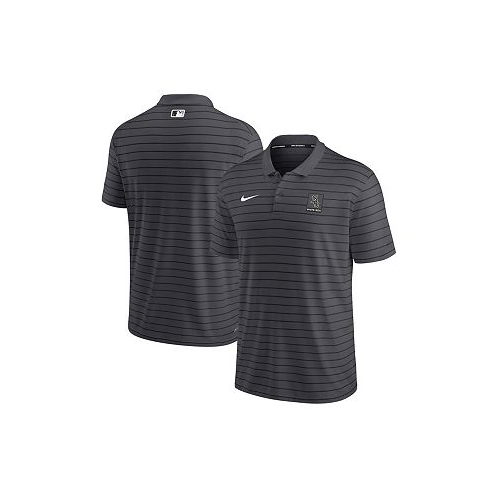 Nike Mens Anthracite Chicago White Sox Authentic Collection Striped Performance Pique Polo Shirt