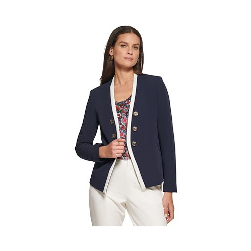 Tommy Hilfiger Womens Faux Double-Breasted Blazer