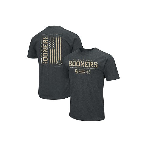 Colosseum Mens Heathered Black Oklahoma Sooners OHT Military-Inspired Appreciation Flag 2.0 T-shirt