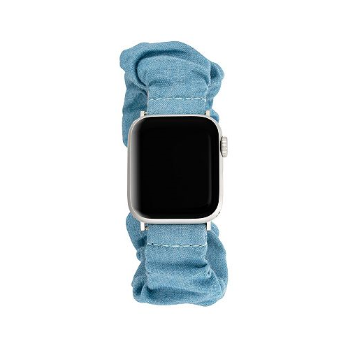 Anne Klein Womens Light Blue Demin Scrunchie Band Compatible with 38/40/41mm Apple Watch