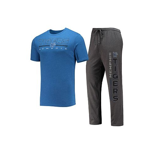 Concepts Sport Mens Heathered Charcoal Royal Memphis Tigers Meter T-shirt and Pants Sleep Set