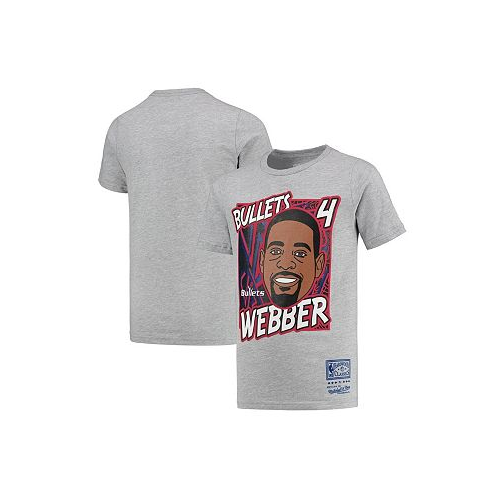 Mitchell & Ness Big Boys Chris Webber Heathered Gray Washington Bullets Hardwood Classics King of the Court Player T-shirt