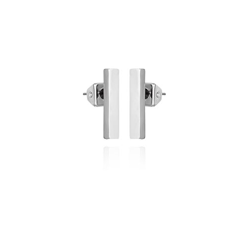 Vince Camuto Silver-Tone Rectangle Bar Stud Earrings