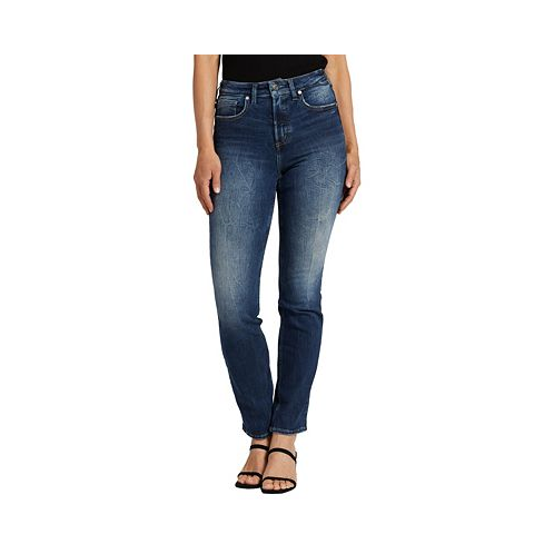 Silver Jeans Co. Womens Infinite Fit High Rise Straight Leg Stretchy Jeans