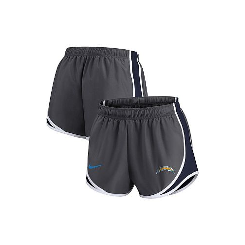 Nike Womens Charcoal Los Angeles Chargers Logo Performance Tempo Shorts