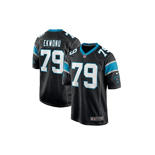 Nike Mens Ikem Ekwonu Black Carolina Panthers 2022 NFL Draft First Round Pick Game Jersey