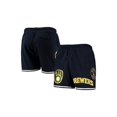 Pro Standard Mens Navy Milwaukee Brewers Logo Mesh Shorts