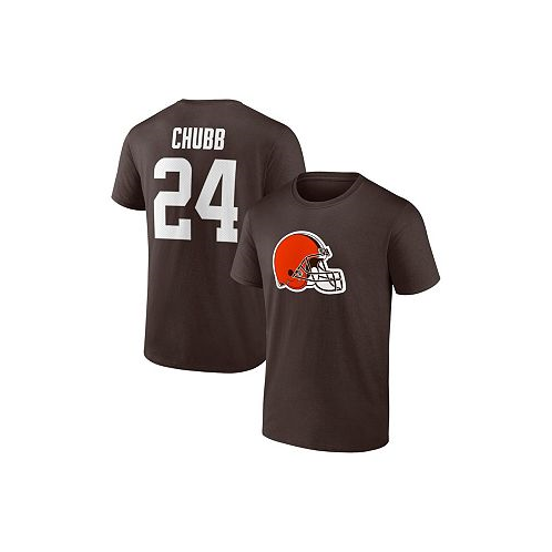 Fanatics Mens Nick Chubb Brown Cleveland Browns Player Icon Name and Number T-shirt