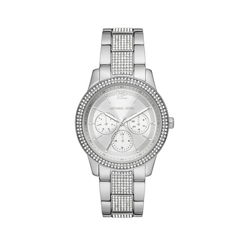 Michael Kors Womens Tibby Multifunction Silver-Tone Stainless Steel Bracelet Strap Watch 40mm