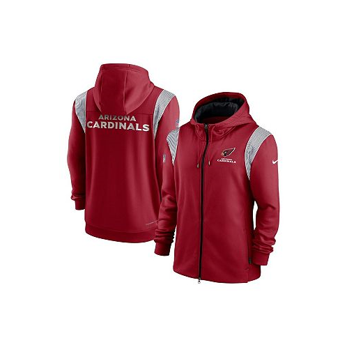 Nike Mens Cardinal Arizona Cardinals Performance Sideline Lockup Full-Zip Hoodie