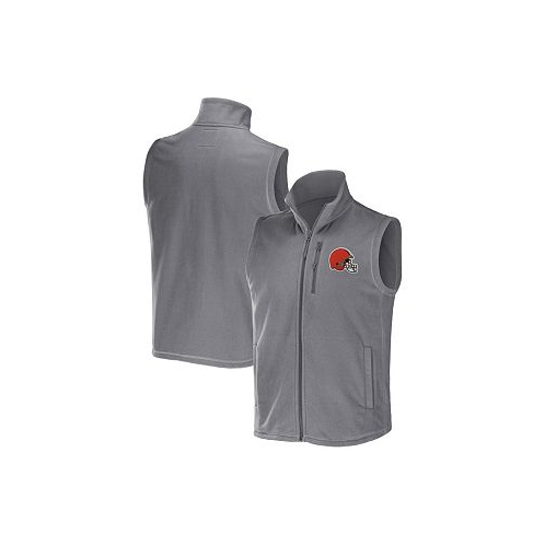 Fanatics Mens NFL x Darius Rucker Collection by Gray Cleveland Browns Polar Fleece Full-Zip Vest