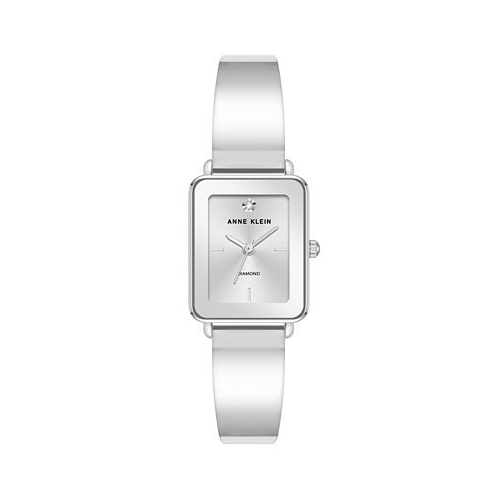 Anne Klein Womens Silver-Tone Solid Bangle Watch 22X27mm