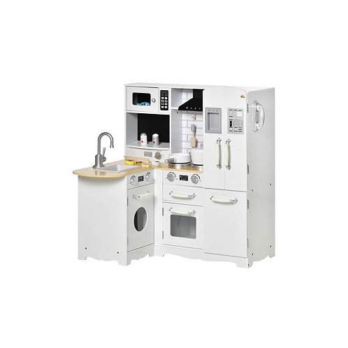 Qaba Large Kitchen Set w/ Full Set of Appliances Pretend Play Toy