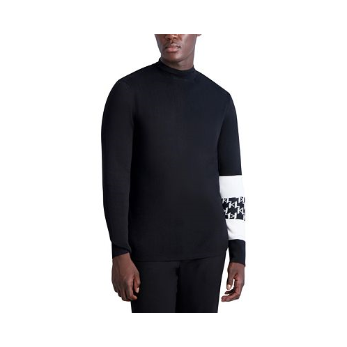 KARL LAGERFELD PARIS Mens Long Sleeve Mock Neck Sweater