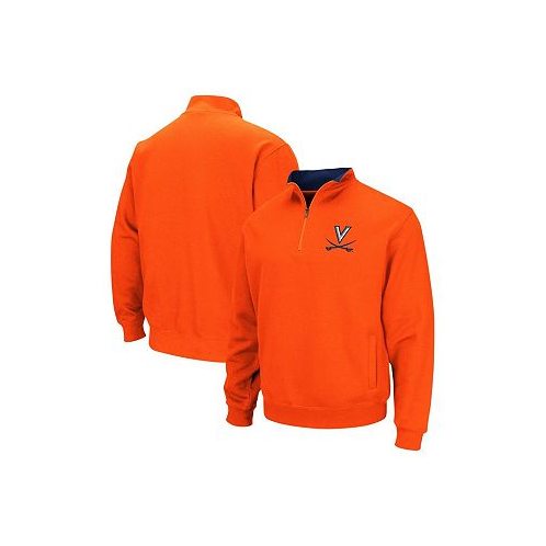 Colosseum Mens Orange Virginia Cavaliers Tortugas Team Logo Quarter-Zip Jacket