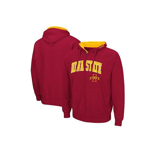 Colosseum Mens Cardinal Iowa State Cyclones Arch and Logo 3.0 Full-Zip Hoodie