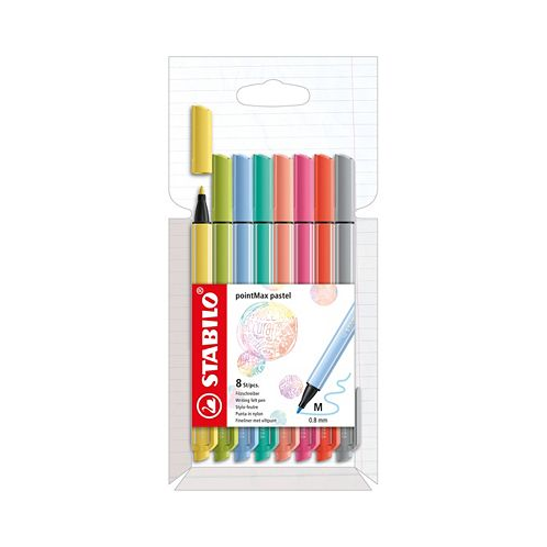 Stabilo Wallet Pointmax Pens Pastel Color 8 Piece Set