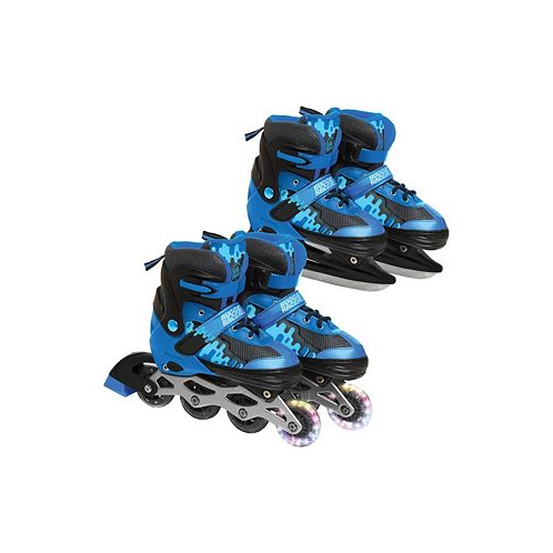 Rugged Racers Kids Adjustable and Convertible Rollerblade and Ice Skate Small