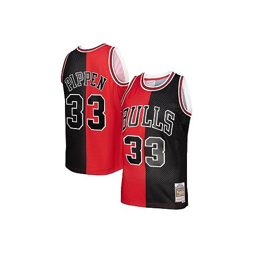 Mitchell & Ness Mens Scottie Pippen Red Black Chicago Bulls Hardwood Classics 1997-98 Split Swingman Jersey