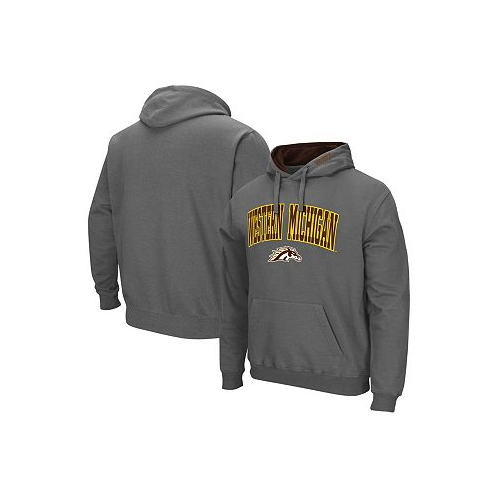 Colosseum Mens Charcoal Western Michigan Broncos Arch & Logo Pullover Hoodie