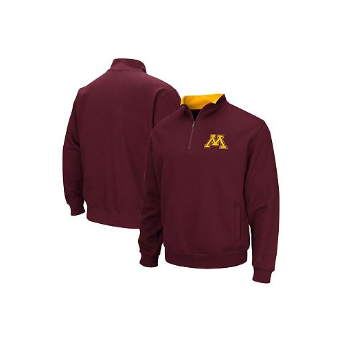 Colosseum Mens Maroon Minnesota Golden Gophers Big and Tall Tortugas Logo Quarter-Zip Sweatshirt