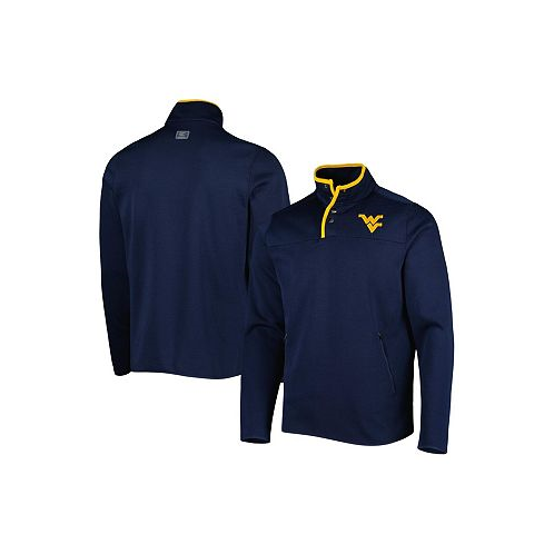 Colosseum Mens Navy West Virginia Mountaineers Rebound Quarter-Snap Jacket