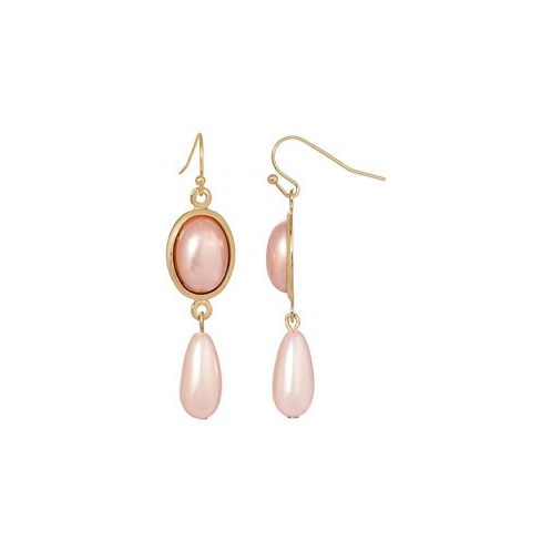 2028 Pink Imitation Pearl Drop Earrings