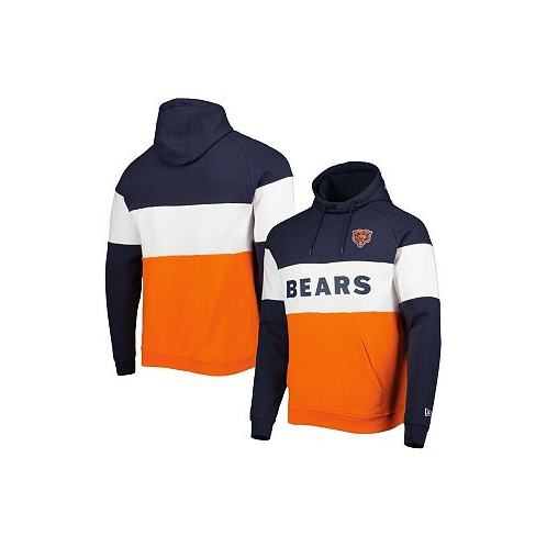 New Era Mens Orange Chicago Bears Colorblock Current Pullover Hoodie