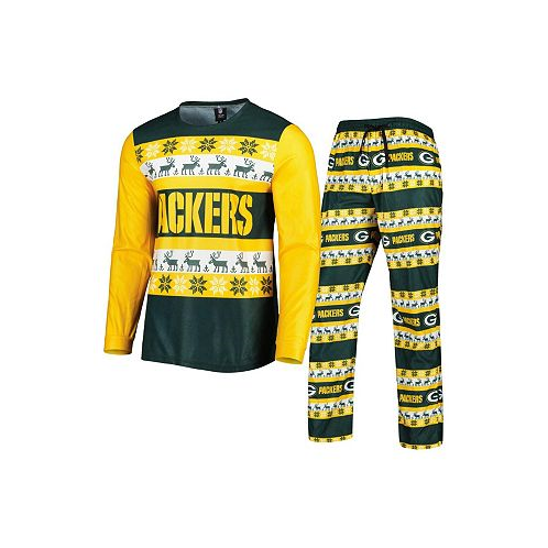 FOCO Mens Green Green Bay Packers Team Ugly Pajama Set