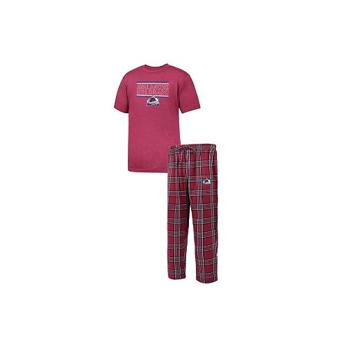 Profile Mens Burgundy Colorado Avalanche Big and Tall T-shirt and Pajama Pants Sleep Set