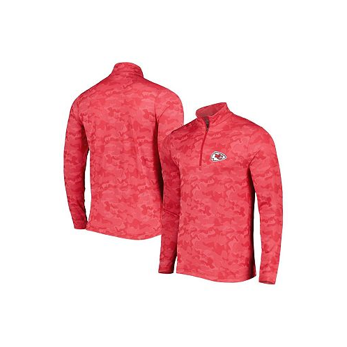 Antigua Mens Red Kansas City Chiefs Brigade Quarter-Zip Sweatshirt