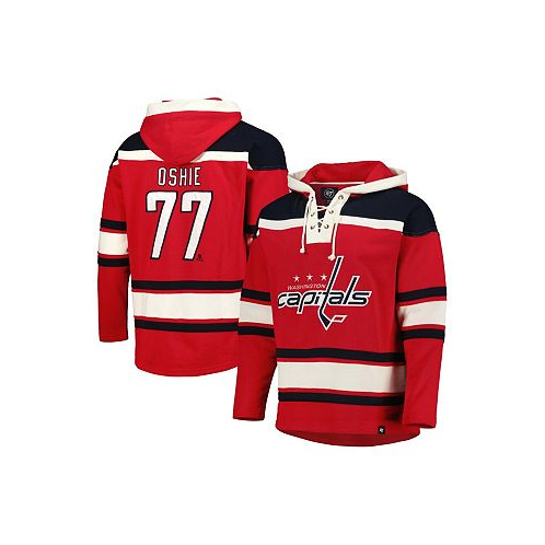 47 Brand Mens TJ Oshie Red Washington Capitals Player Lacer Pullover Hoodie