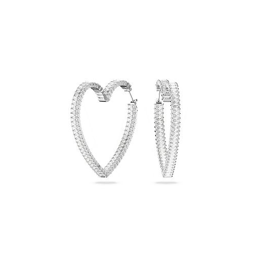 Swarovski Crystal Heart Large Matrix Hoop Earrings