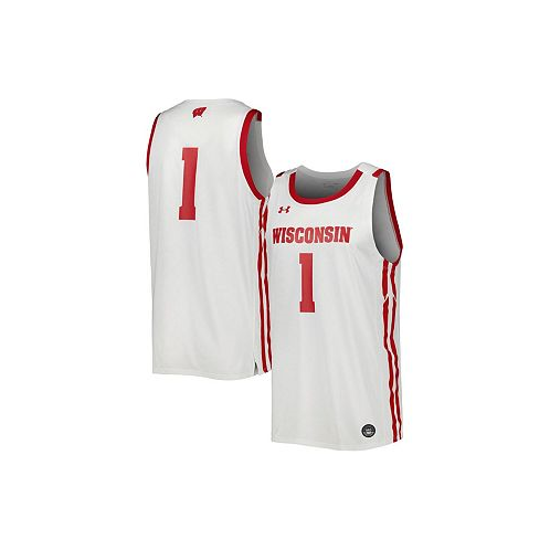 Under Armour Mens White Wisconsin Badgers Replica Basketball Jersey
