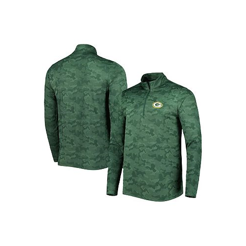 Antigua Mens Green Green Bay Packers Brigade Quarter-Zip Sweatshirt