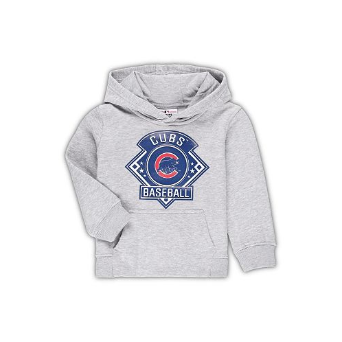 Outerstuff Toddler Boys and Girls Heather Gray Chicago Cubs Fence Swinger Pullover Hoodie