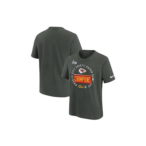 Nike Big Boys Anthracite Kansas City Chiefs Super Bowl LVII Champions Locker Room Trophy Collection T-shirt