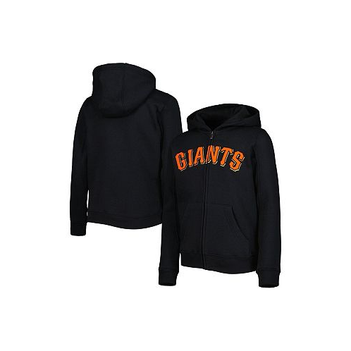 Outerstuff Big Boys Black San Francisco Giants Wordmark Full-Zip Fleece Hoodie