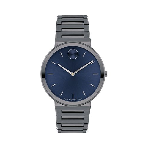 Movado Mens Bold Horizon Swiss Quartz Ionic Plated Gray Steel Watch 40mm