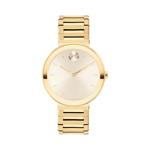 Movado Womens Bold Horizon Swiss Quartz Ionic Plated Light Gold-Tone 2 Steel Watch 34mm