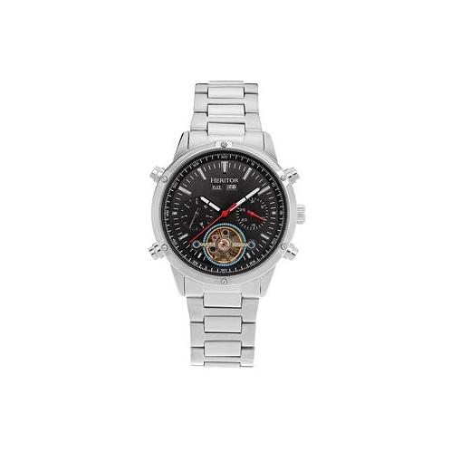 Heritor Automatic Men Wilhelm Stainless Steel Watch - Silver/Black 42mm