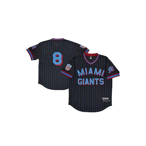 Rings & Crwns Mens #8 Black Miami Giants Mesh Replica V-Neck Jersey