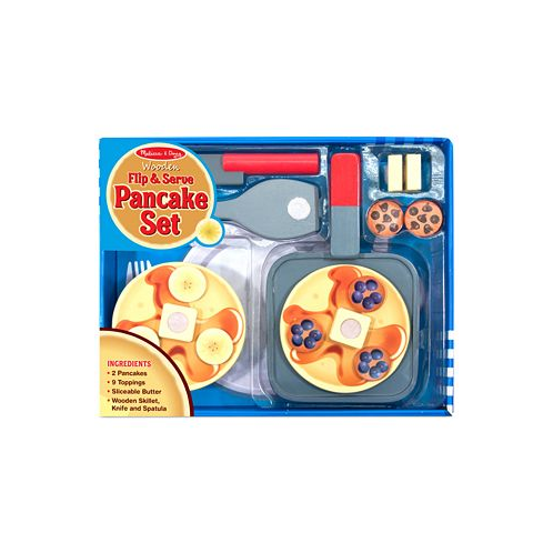 Melissa and Doug Kids Wooden Flip & Serve Toy Pancake Set