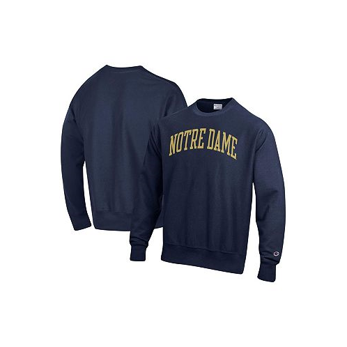 Champion Mens Navy Notre Dame Fighting Irish Arch Reverse Weave Pullover Sweatshirt