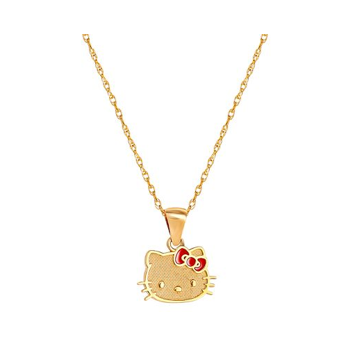 Macys Enamel Bow Hello Kitty 18 Pendant Necklace in 10k Gold