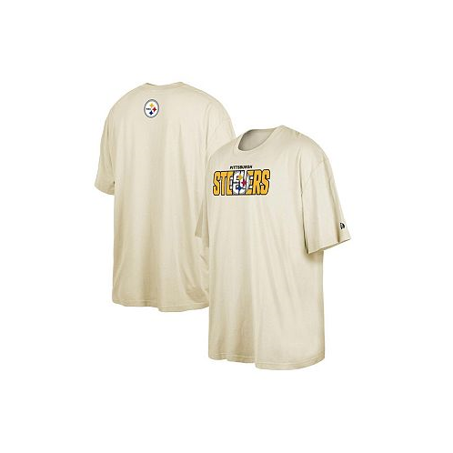 New Era Mens Cream Pittsburgh Steelers 2023 NFL Draft Big and Tall T-shirt