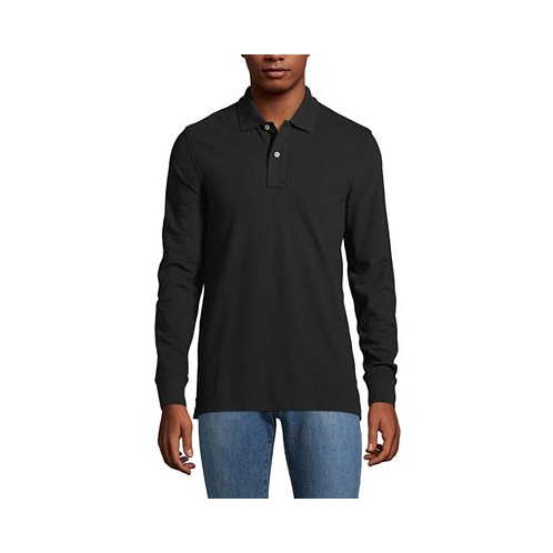 Lands End Mens Comfort First Long Sleeve Mesh Polo