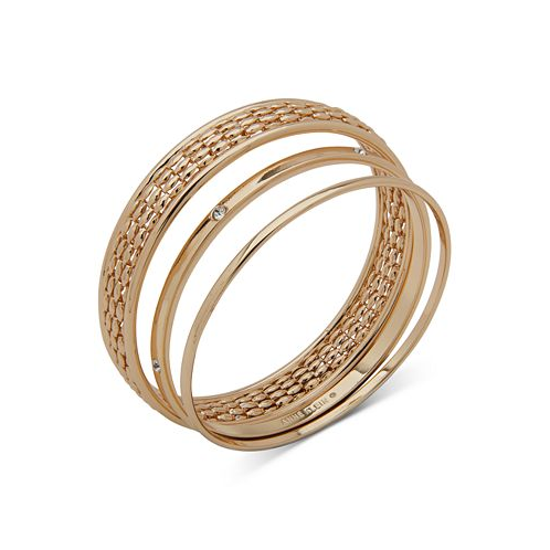 Anne Klein Gold-Tone 3-Pc. Set Crystal Embellished Bangle Bracelets